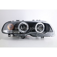 BMW E46 2D 99-02 Black Projector Headlamp w Ring